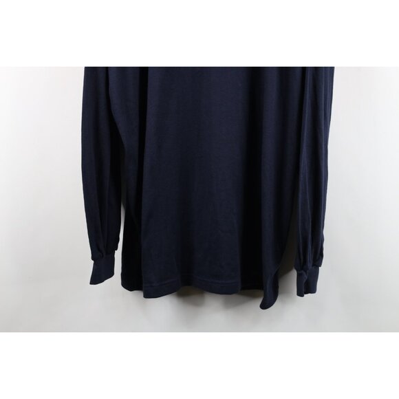 Deadstock Vtg 90s Streetwear Mens L Blank Knit Long Sleeve Turtleneck T-Shirt - Picture 3 of 11